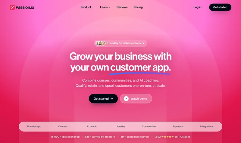 Главная страница Passion.io