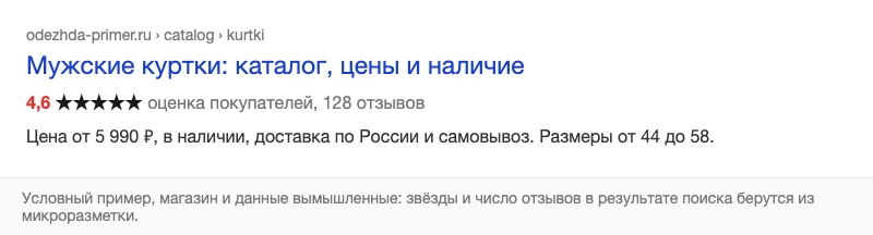 Условный сниппет интернет-магазина
