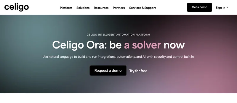 Главная страница платформы Celigo