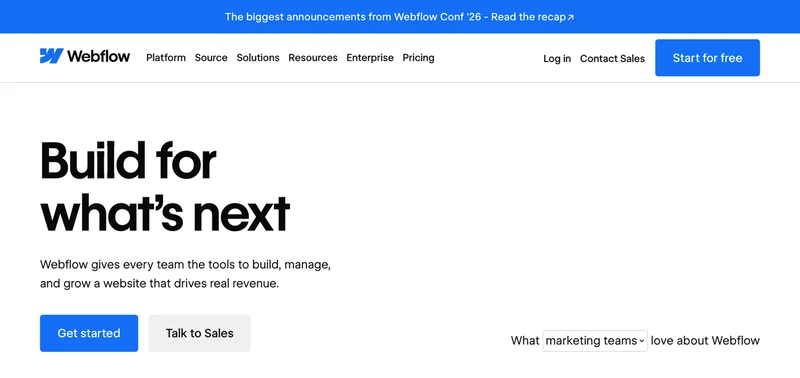 Главная страница Webflow