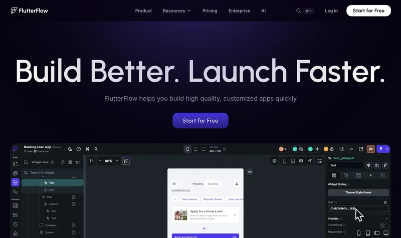 Главная страница FlutterFlow