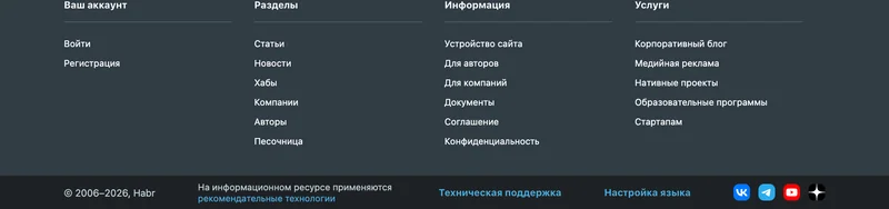 Футер сайта: что это, элементы, виды и ошибки оформления